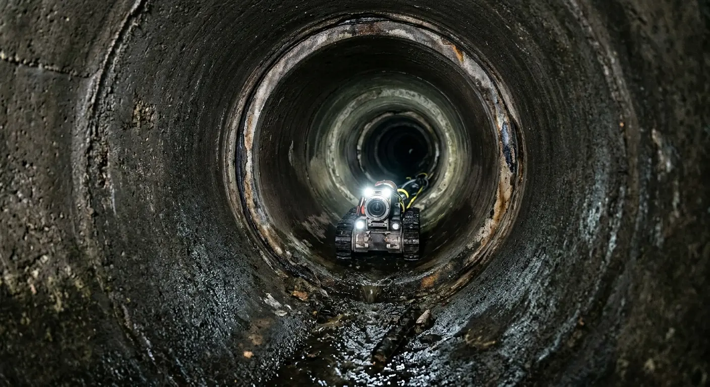 Robotic sewer camera inspecting pipe interior for Drain Snake Service in Lincoln City